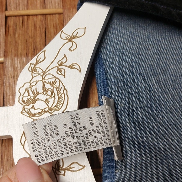 Vintage Denim and Velvet Vest Academia Alt Cottagecore - Picture 12 of 13